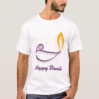 Lycklig Diwali Lila T Shirt