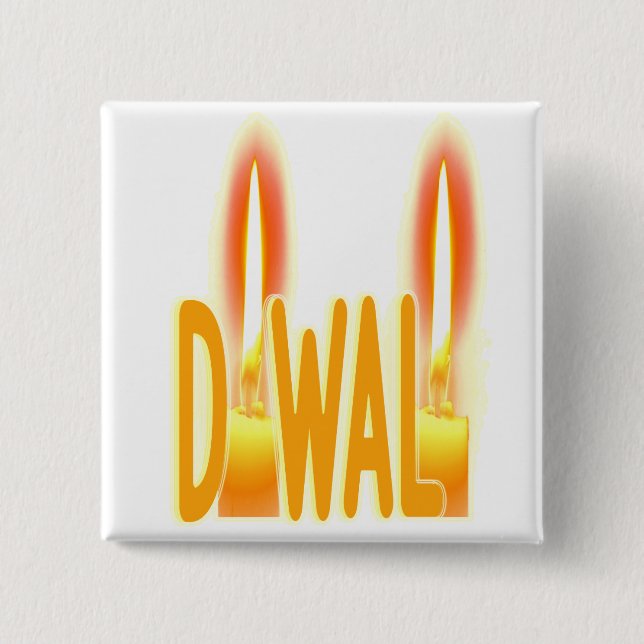Lycklig Diwali Ljus Candles Typography Candlelight Knapp (Framsida)