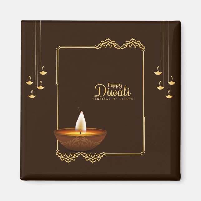 Lycklig Diwali - Ljus festival Magnet (Framsidan)