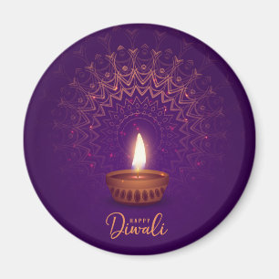 Lycklig Diwali - ljus tänt Magnet
