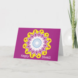 Lycklig Diwali Mandala Magenta Gult Helgkort