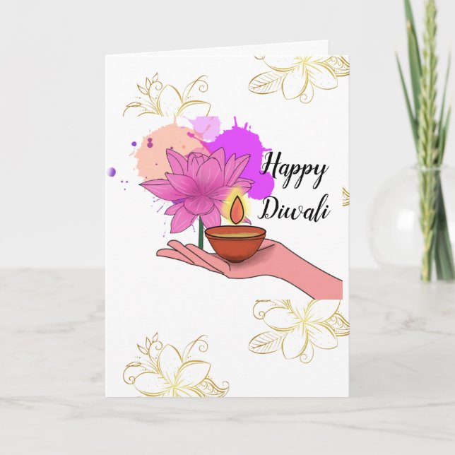 Lycklig Diwali-mappat gratulationskort Kort (Framsida)