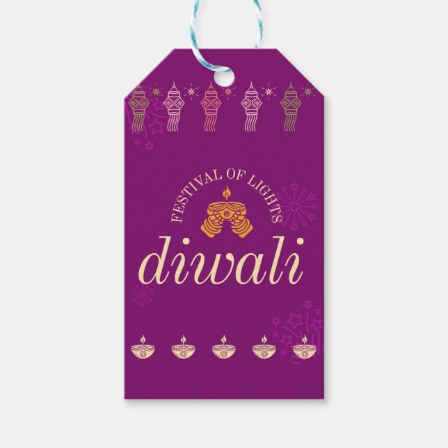 Lycklig Diwali-märkre och presenthöljen Presentetikett (Framsidan)