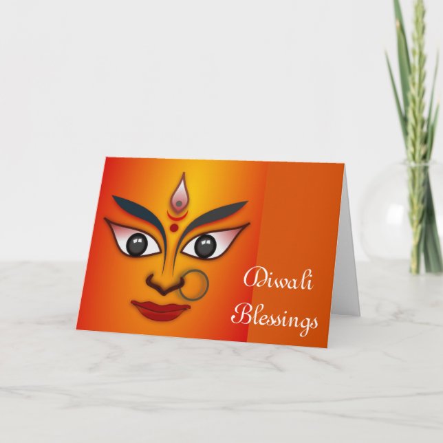 Lycklig Diwali med Durga Kort (Framsida)