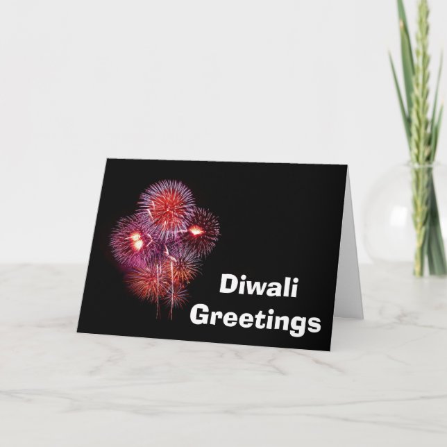 Lycklig Diwali med fyrverkeripjäs anpassningsbar t Kort (Framsida)