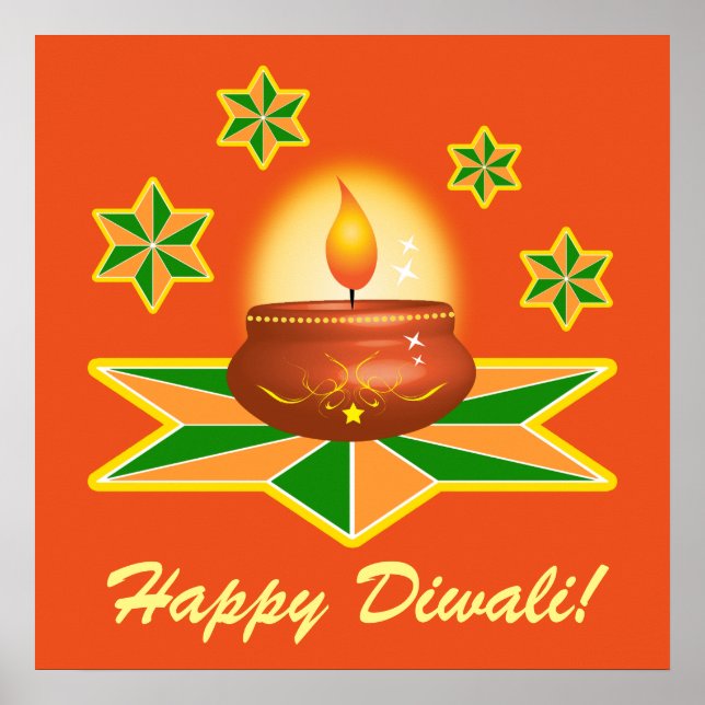 Lycklig Diwali med Lantern Poster (Framsidan)