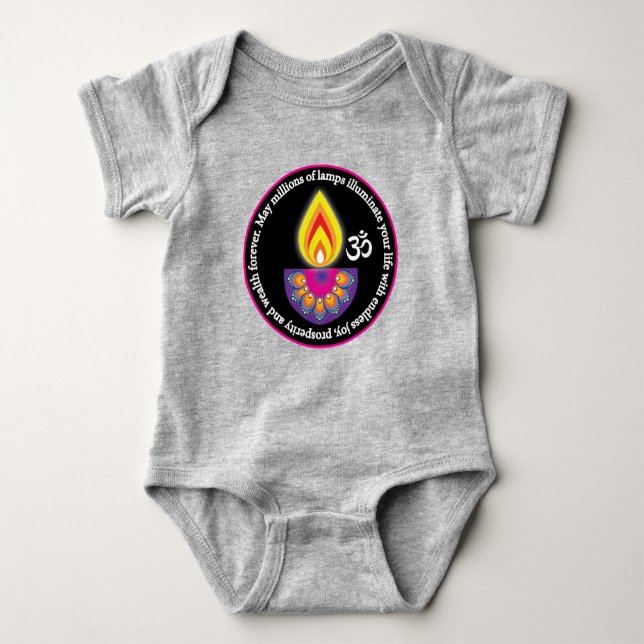 Lycklig Diwali med svart hinduisk vit fisk T Shirt (Framsida)