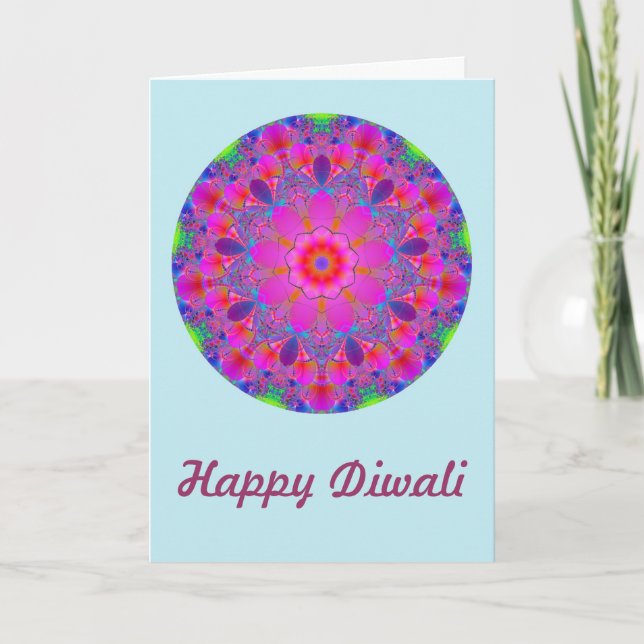 Lycklig Diwali med texten mantra anpassningsbar Kort (Framsida)