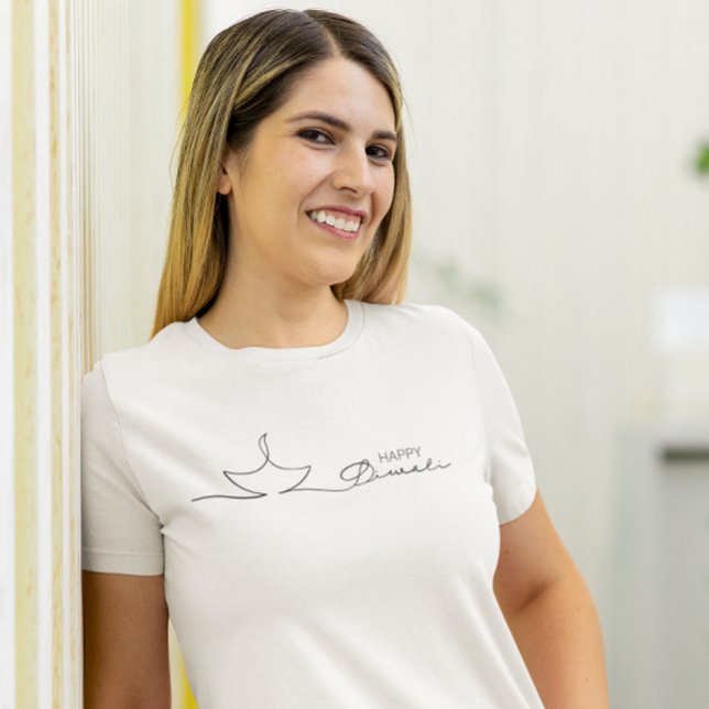 Lycklig Diwali minimalistisk enstomme T Shirt (Skapare uppladdad)