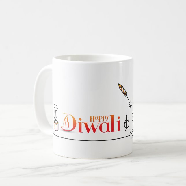 Lycklig Diwali Mugg (Framsida vänster)