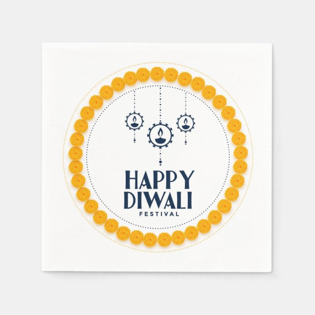 Lycklig Diwali Napkins Pappersservett (Framsidan)