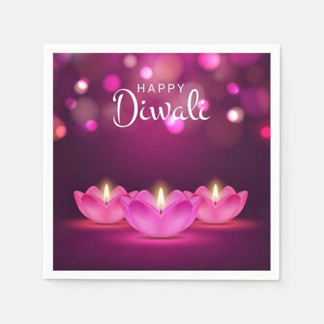 Lycklig Diwali Napkins Pappersservett (Framsidan)