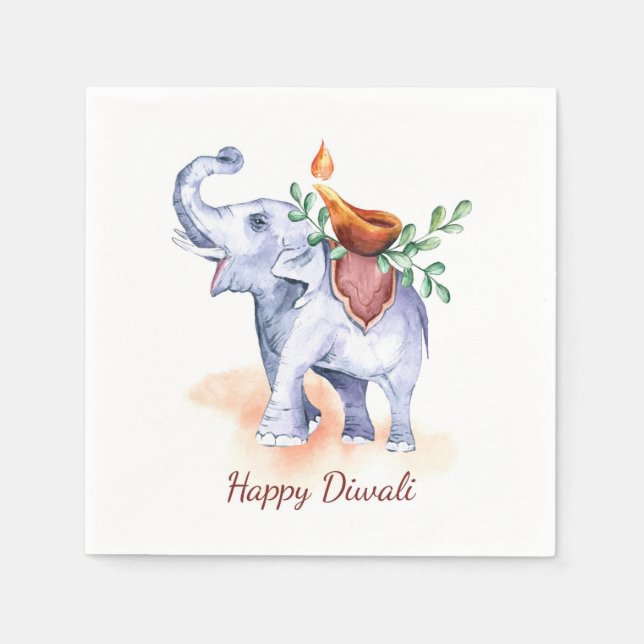 Lycklig Diwali Napkins Pappersservett (Framsidan)