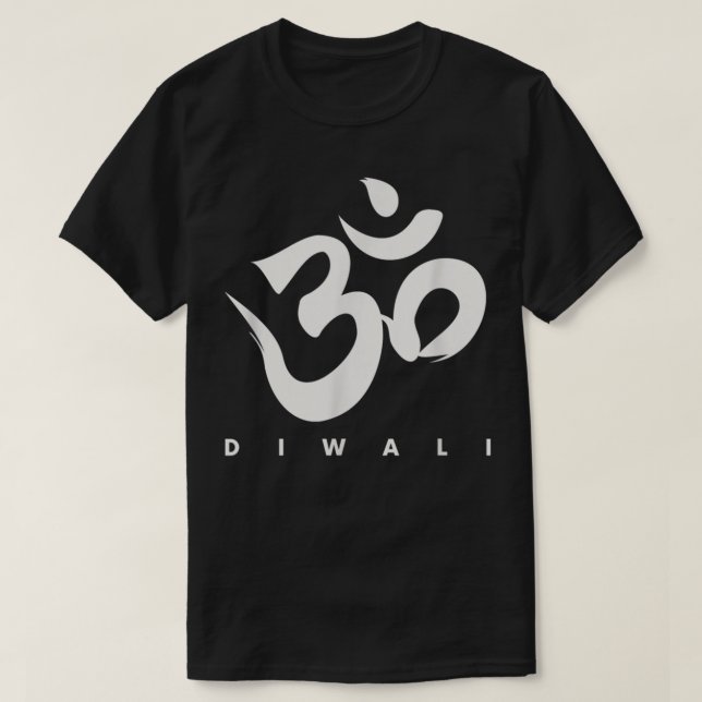 Lycklig Diwali OM Hindu-festivalen för Ljus gift T Shirt (Design framsida)