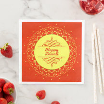 Lycklig Diwali Orange Cream Mandala Modern