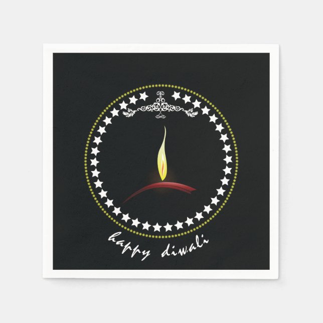 Lycklig Diwali Papper Napkins Pappersservett (Framsidan)