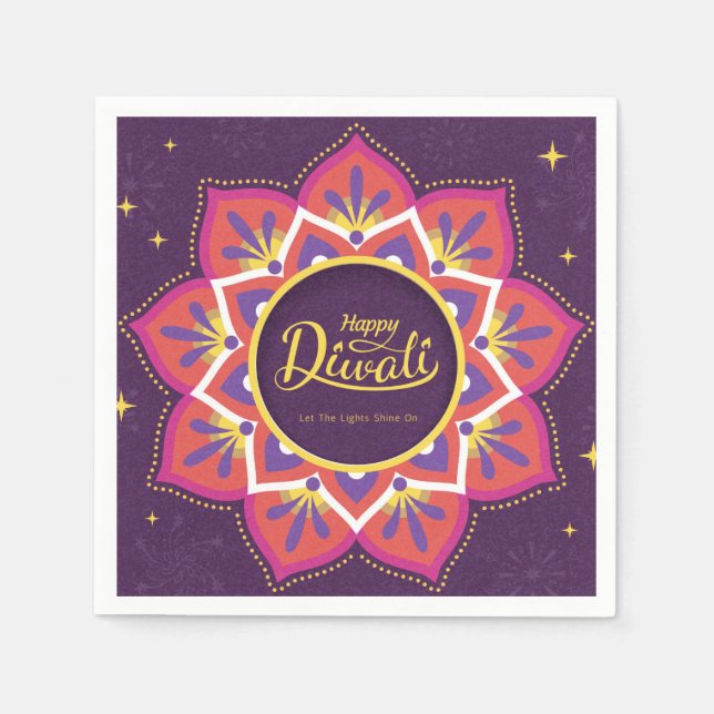 Lycklig Diwali Papper Plate Pappersservett (Framsidan)