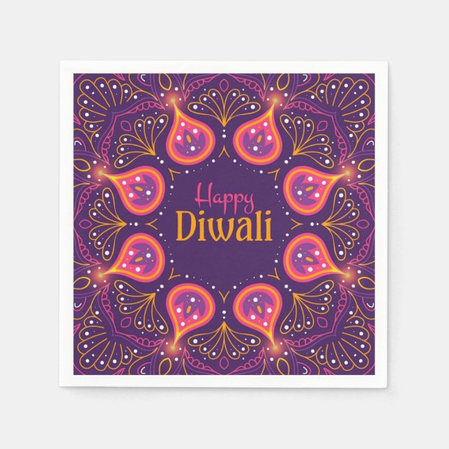 Lycklig Diwali Pappersservett (Framsidan)