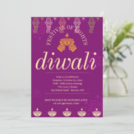 Lycklig Diwali Party Inbjudningar