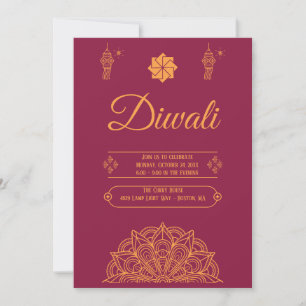 Lycklig Diwali Party Inbjudningar