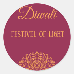 Lycklig Diwali Party Runt Klistermärke