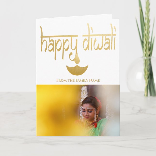 Lycklig Diwali Photo Personlig Kort (Framsida)