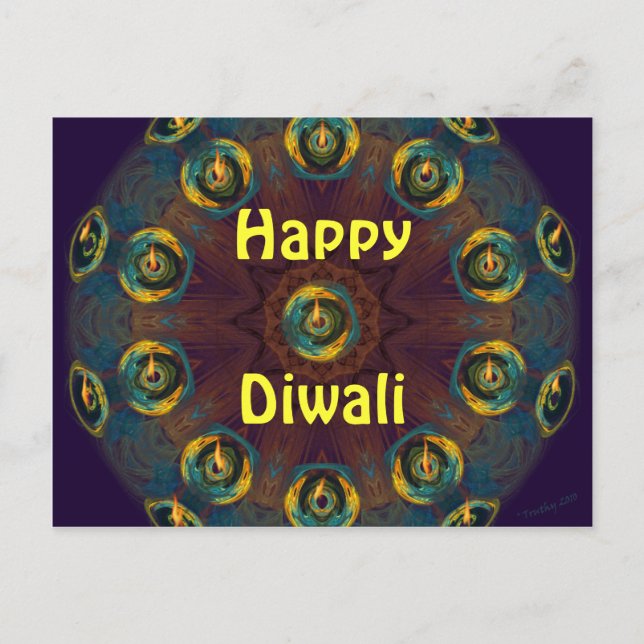Lycklig Diwali postcard. Vykort (Framsida)