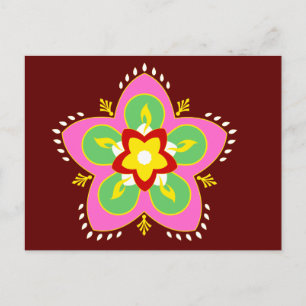 lycklig diwali rangoli vykort