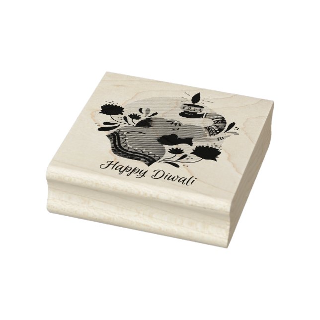 Lycklig Diwali Rubber Frimärke Stämpel (Stämpel)