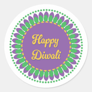 Lycklig Diwali Sticker Runt Klistermärke