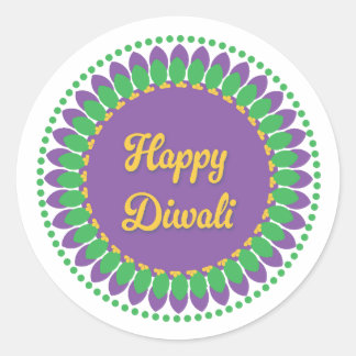 Lycklig Diwali Sticker Runt Klistermärke