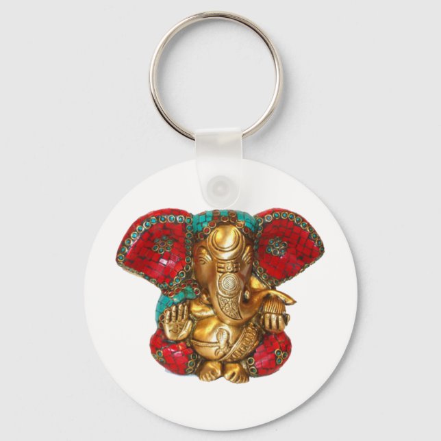 Lycklig DIWALI - Tack GANAPATI Ganesh Nyckelring (Framsida)