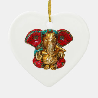 Lycklig DIWALI - Tacka dig GANAPATI Ganesh Julgransprydnad Keramik
