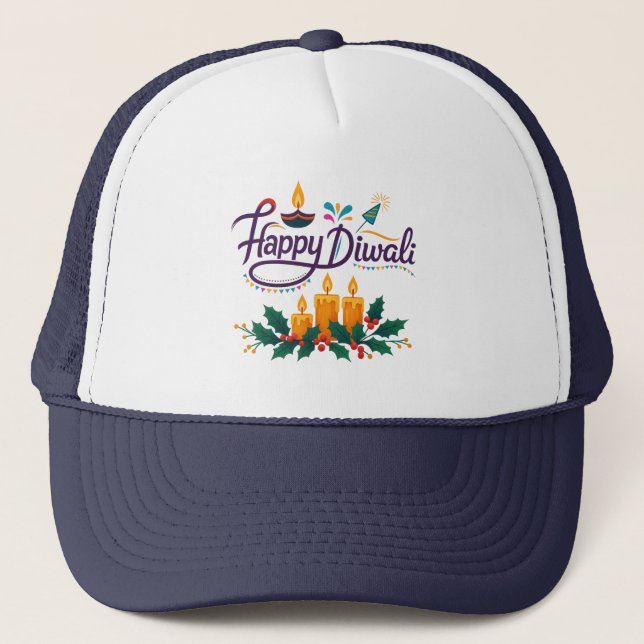 Lycklig Diwali Truckerkeps (Framsida)