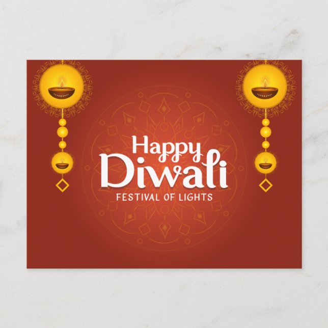 Lycklig Diwali Vykort (Framsida)