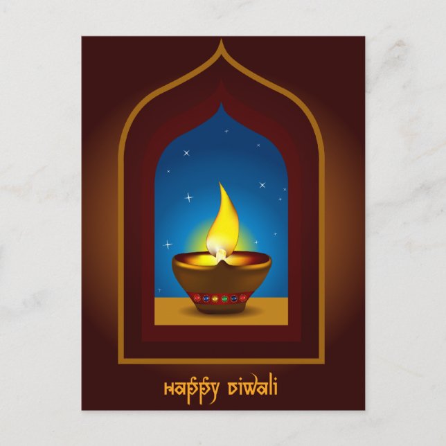 Lycklig Diwali Vykort (Framsida)