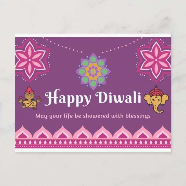 Lycklig diwali vykort (Framsida)