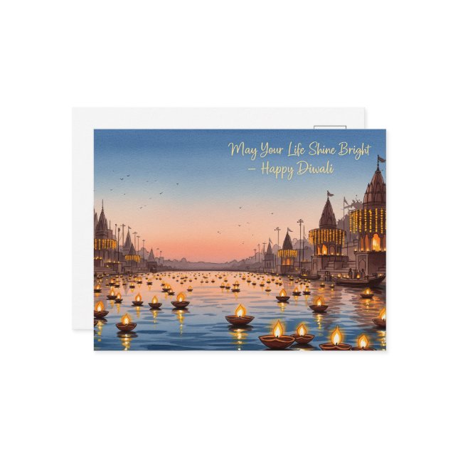 Lycklig Diwali Vykort (Fram/Back In Situ)
