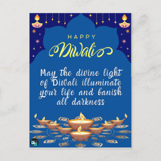 Lycklig Diwali-vykort Vykort