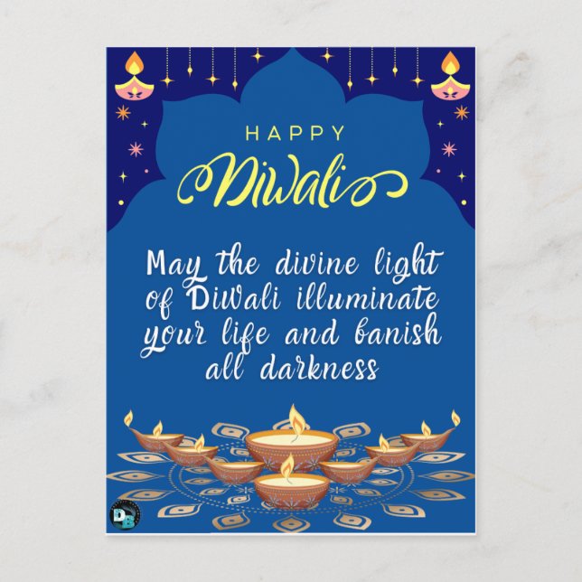 Lycklig Diwali-vykort Vykort (Framsida)
