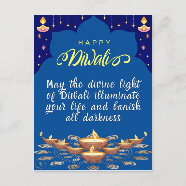 Lycklig Diwali-vykort Vykort (Framsida)