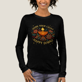 Lycklig Diwali Women's Långärmad Shirt T