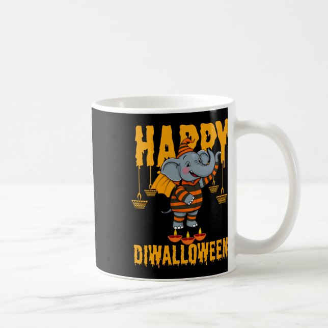 Lycklig Diwalihalloween Halloween Diwali Kaffemugg (Höger)