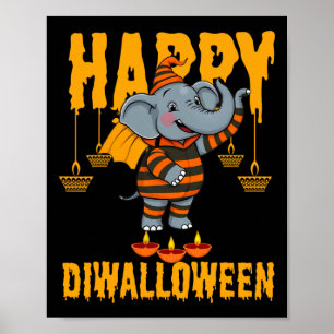 Lycklig Diwalihalloween Halloween Diwali Poster