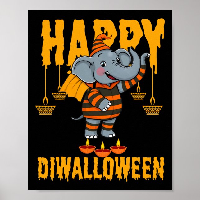 Lycklig Diwalihalloween Halloween Diwali Poster (Framsidan)