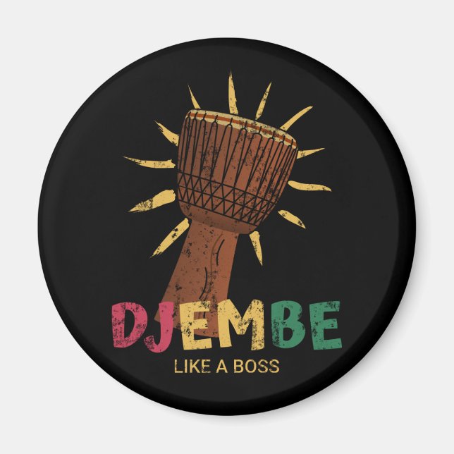 Lycklig Djembe som en afrikansk rom i chef Magnet (Framsidan)