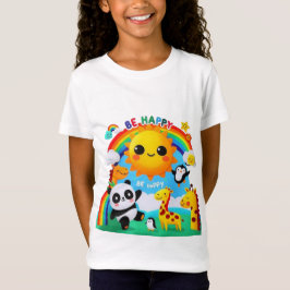 Lycklig djur under regnbågen t shirt