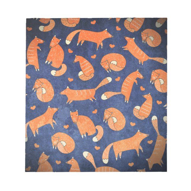 Lycklig djurräv mönster anteckningsblock (Framsida)