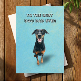Lycklig Doberman Best Hund Pappa Aldrig Fars dag Kort