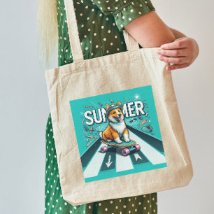 Lycklig Doggo Summer Tote Bag Tygkasse